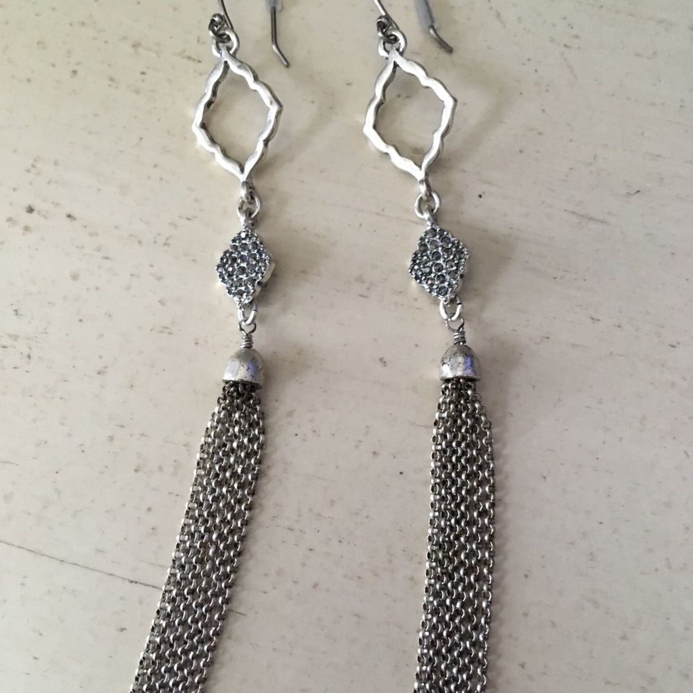 Lucky Brand Silver-Tone Tassel Earrings